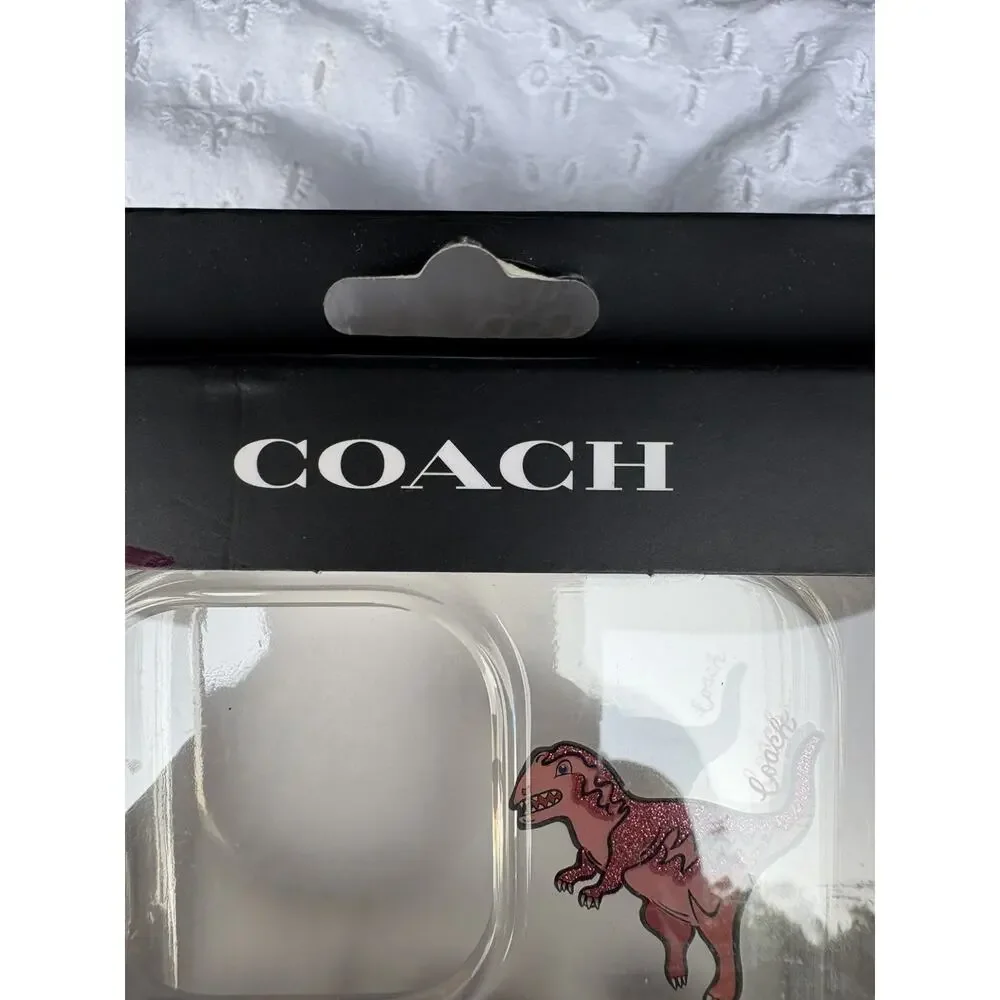 NIB Coach Rexy Glitter Dinosaur iPhone 15 Pro Max Protective MagSafe Clear Case